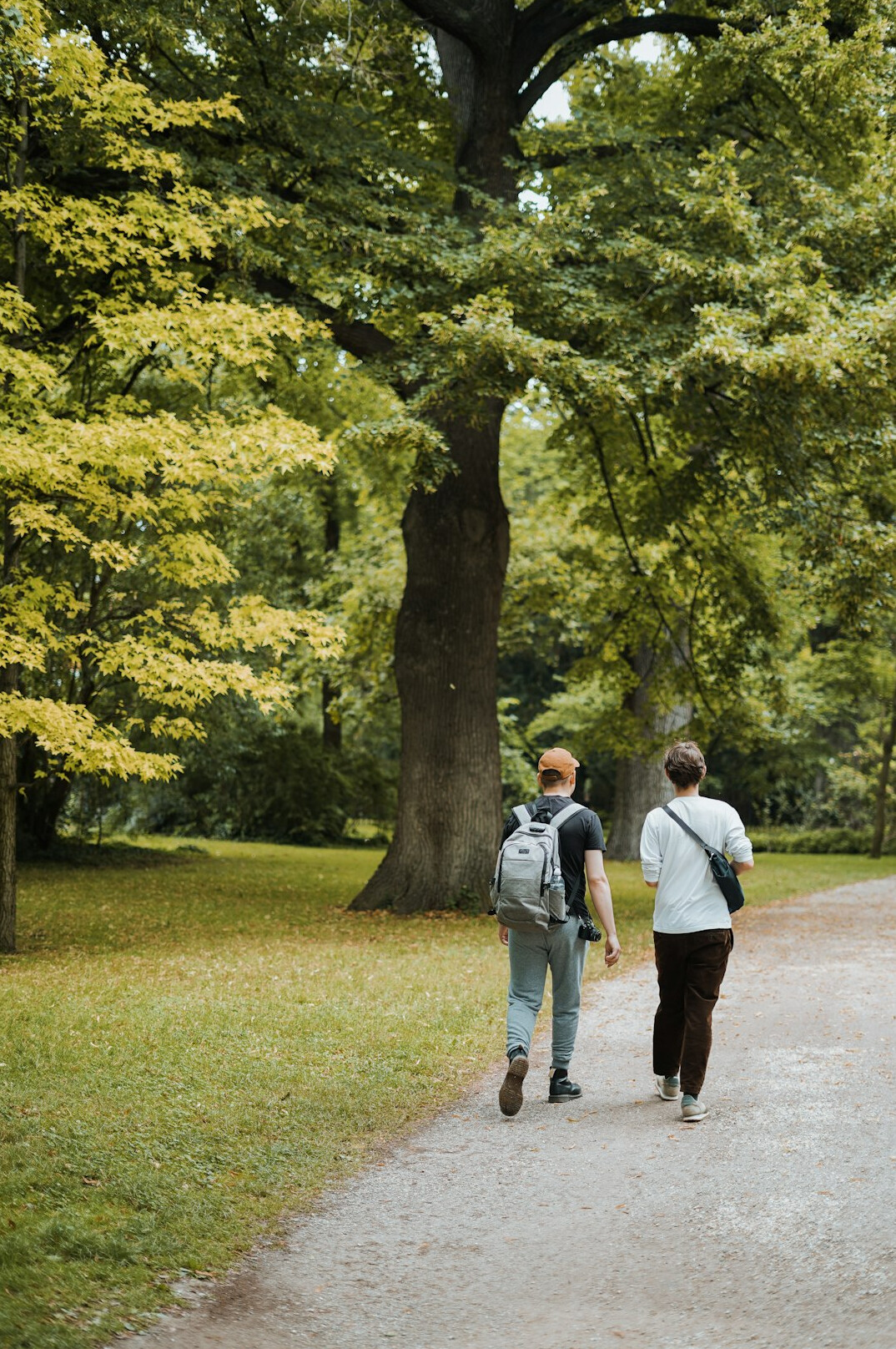 couple walking in park
