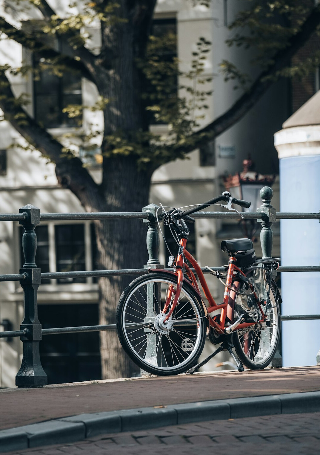 city street with bikes